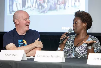 Covenant Home previous CEO Kevin Ryan with Capathia Jenkins at a panel