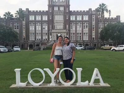 Angelyss and Carolina at Loyola University